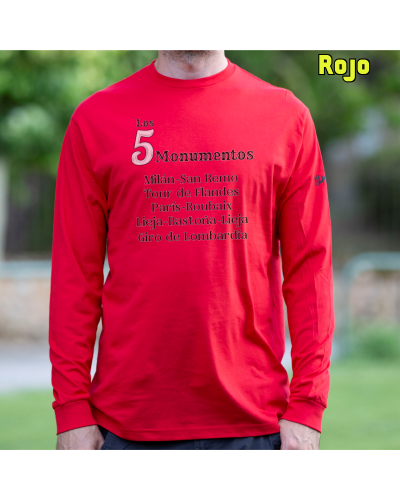 5 Monumentos - Camiseta Hombre Manga Larga