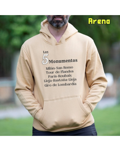 Sudadera hombre con capucha 5 Monumentos – La Kamiseta K Buskas