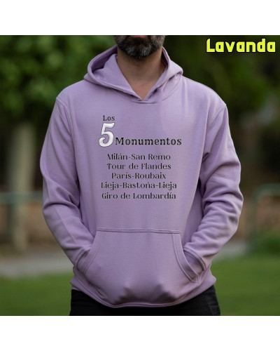 Sudadera hombre con capucha 5 Monumentos – La Kamiseta K Buskas