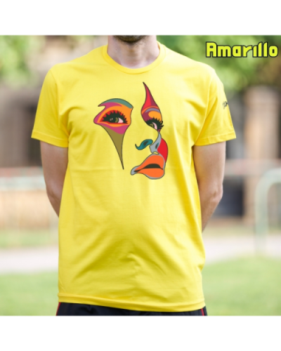 Camiseta Hombre Manga Corta-Una Mirada Amarillo