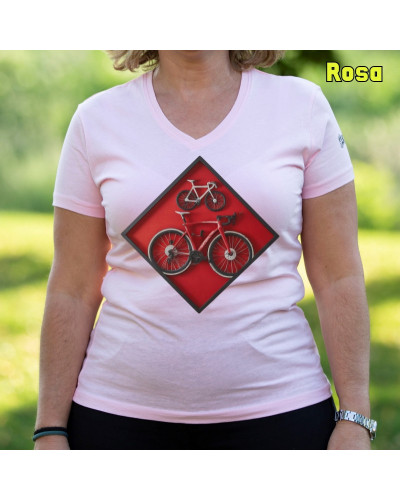 Cuadro Ciclista - Camiseta Mujer Manga Corta