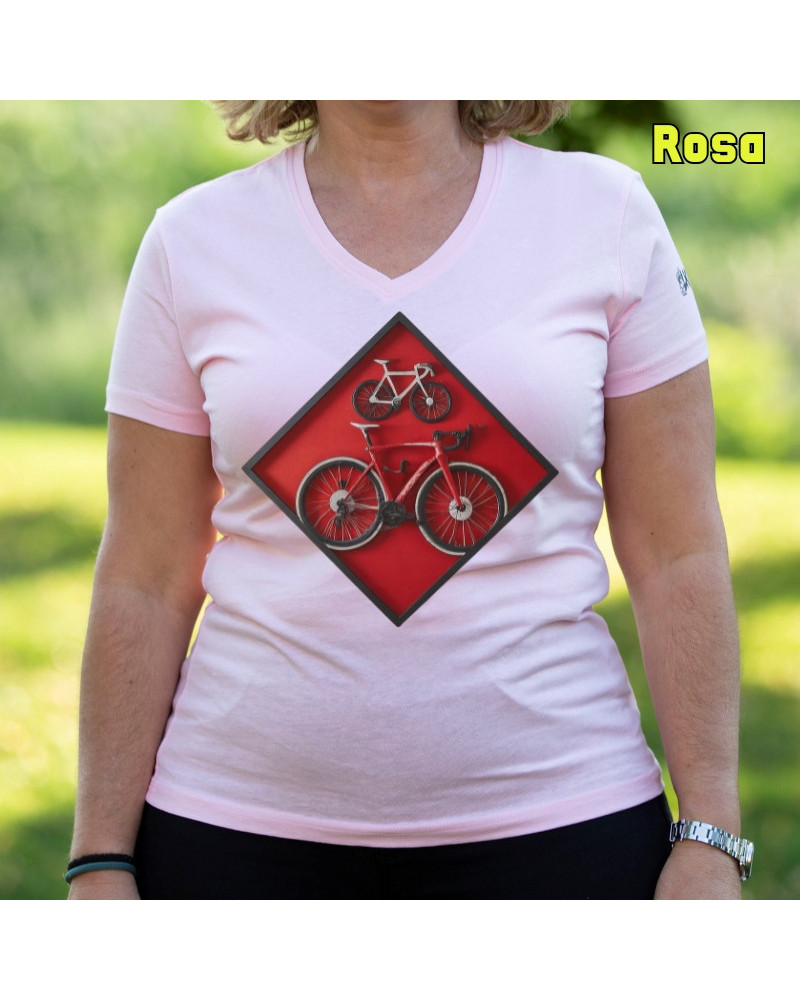 Camiseta Mujer Manga Corta -Cuadro Ciclista