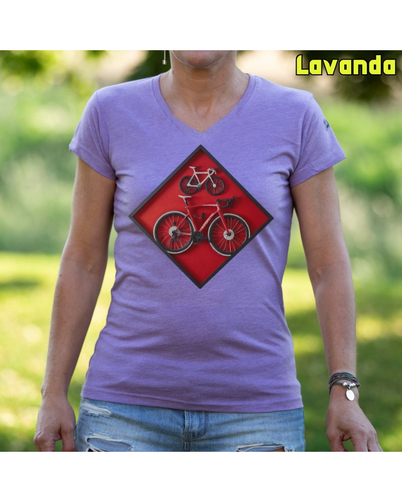 Camiseta Mujer Manga Corta -Cuadro Ciclista