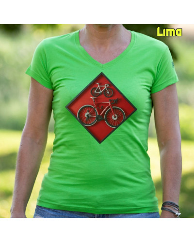 Camiseta Mujer Cuadro Ciclista - manga corta