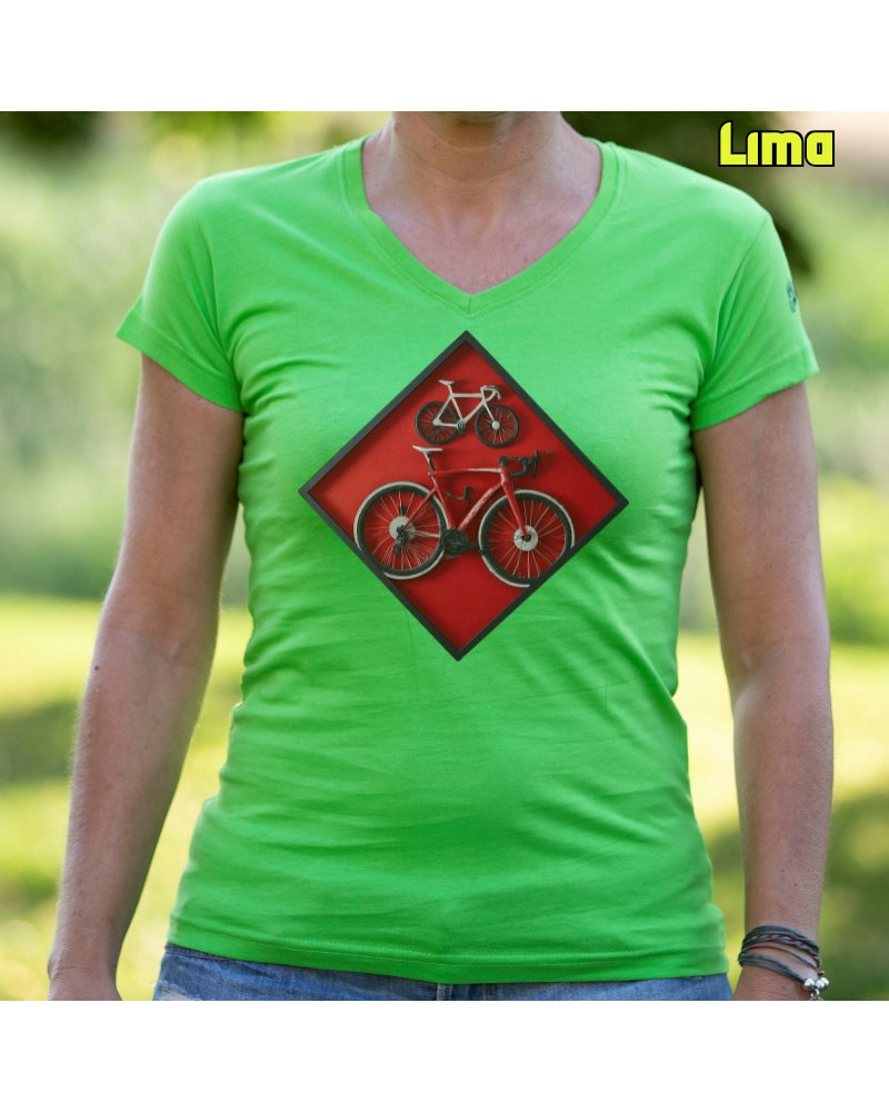 Camiseta Mujer Manga Corta -Cuadro Ciclista