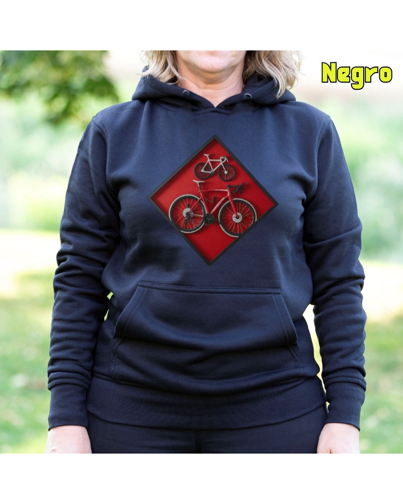 Sudadera Capucha Mujer - Sudadera mujer con capucha Cuadro Ciclista Â– La Kamiseta K Buskas