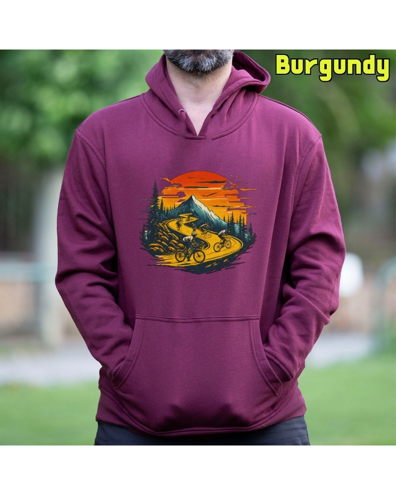 Sudadera hombre con capucha Atardecer Ciclista – La Kamiseta K Buskas
