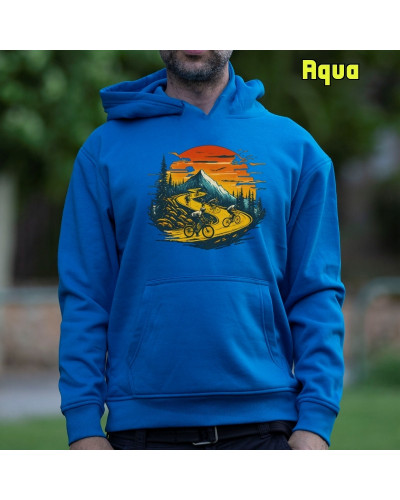 Sudadera hombre con capucha Atardecer Ciclista – La Kamiseta K Buskas