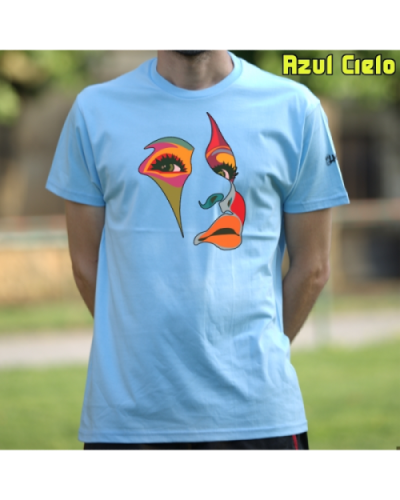 Camiseta Hombre Manga Corta-Una Mirada AzulCielo