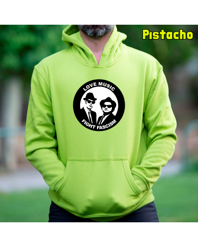 Sudadera hombre con capucha Blues Brothers Antifa  La Kamiseta K Buskas
