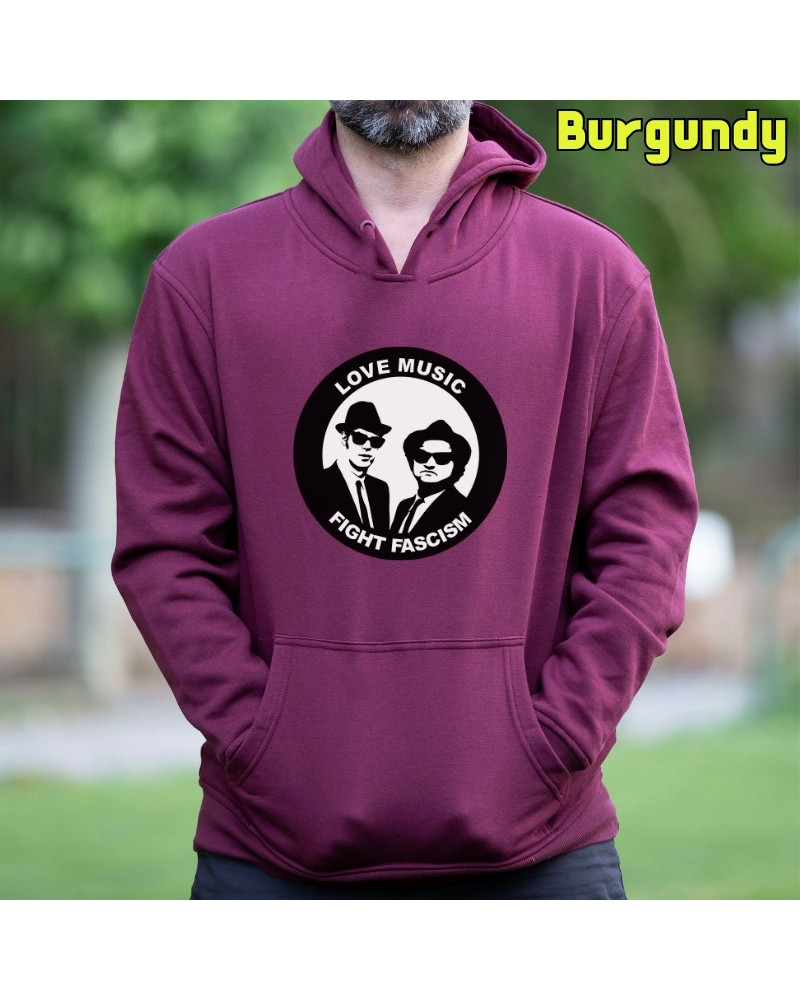 Sudadera hombre con capucha Blues Brothers Antifa  La Kamiseta K Buskas