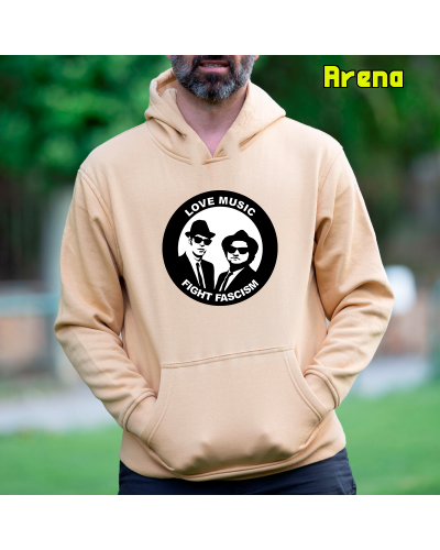 Sudadera hombre con capucha Blues Brothers Antifa  La Kamiseta K Buskas