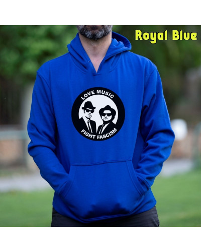 Sudadera hombre con capucha Blues Brothers Antifa  La Kamiseta K Buskas