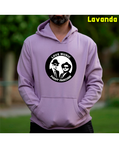 Sudadera hombre con capucha Blues Brothers Antifa  La Kamiseta K Buskas