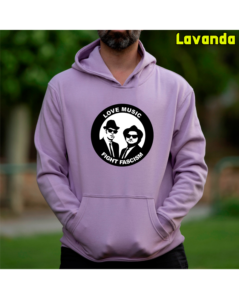 Sudadera hombre con capucha Blues Brothers Antifa  La Kamiseta K Buskas