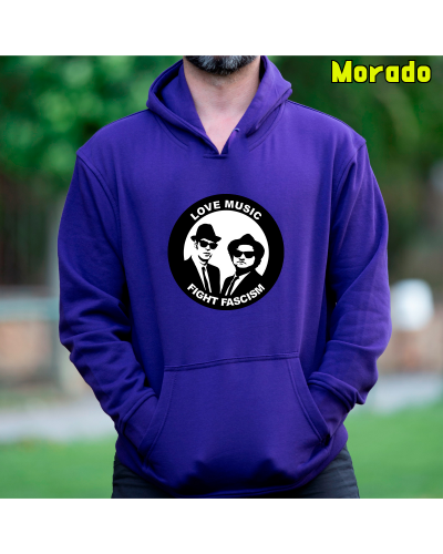 Sudadera hombre con capucha Blues Brothers Antifa  La Kamiseta K Buskas