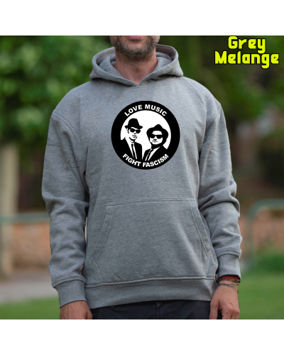 Sudadera hombre con capucha Blues Brothers Antifa  La Kamiseta K Buskas