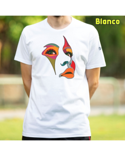 Camiseta Hombre Manga Corta-Una Mirada Blanco