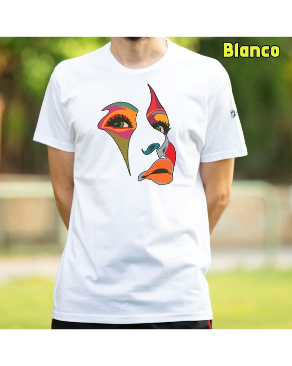 Camiseta Hombre Manga Corta-Una Mirada Blanco
