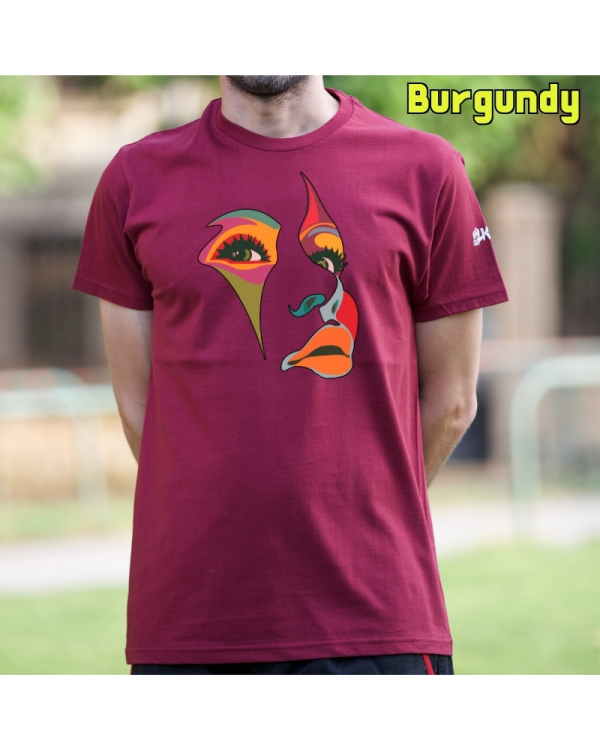 Camiseta Hombre Manga Corta-Una Mirada Burgundy