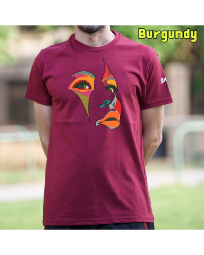 Camiseta Hombre Manga Corta-Una Mirada Burgundy