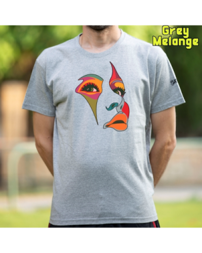 Camiseta Hombre Manga Corta-Una Mirada GreyMelange