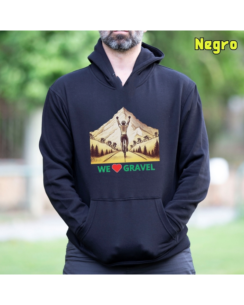Sudadera hombre con capucha WE LOVE GRAVEL – La Kamiseta K Buskas