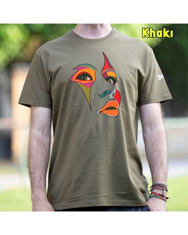 Camiseta Hombre Manga Corta-Una Mirada Khaki