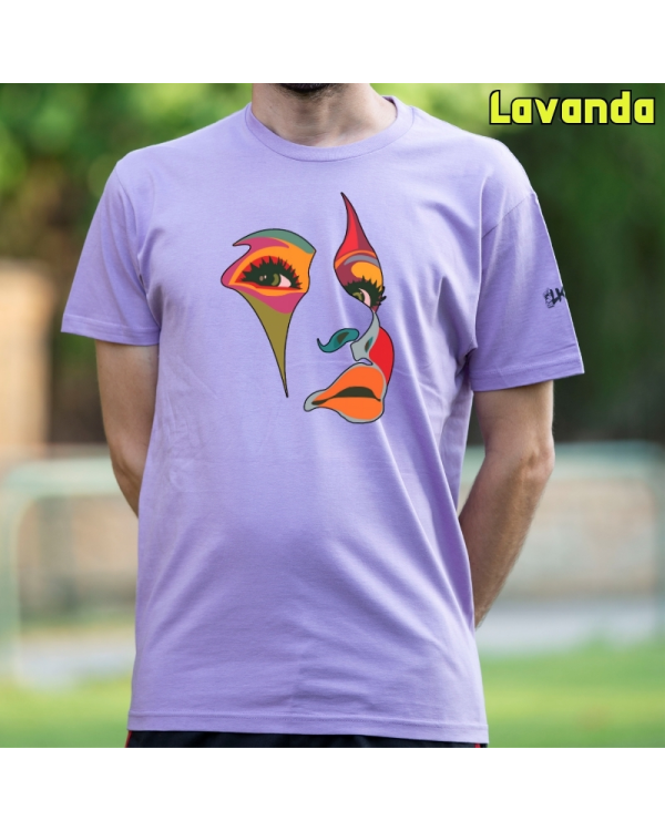 Camiseta Hombre Manga Corta-Una Mirada Lavanda