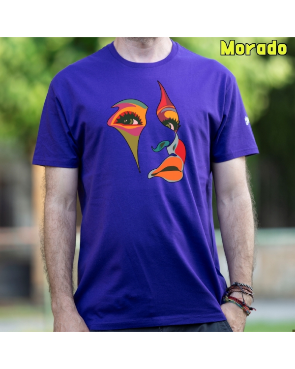 Camiseta Hombre Manga Corta-Una Mirada Morado