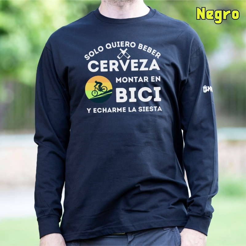 Cerveza Bici Siesta - Camiseta Hombre Manga Larga