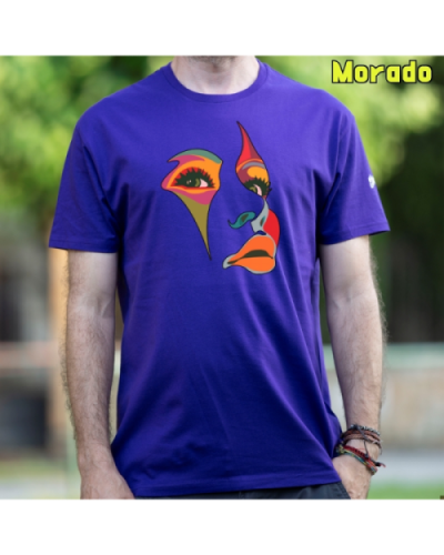 Camiseta Hombre Manga Corta-Una Mirada Morado