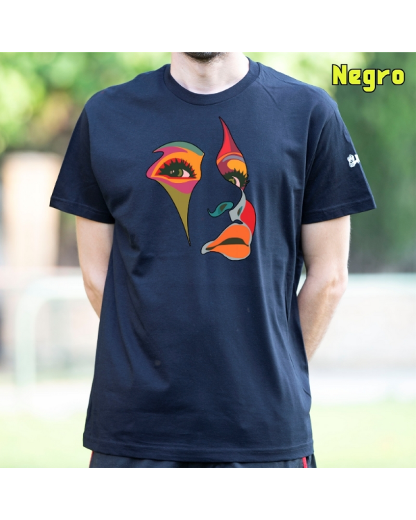 Camiseta Hombre Manga Corta-Una Mirada Negro