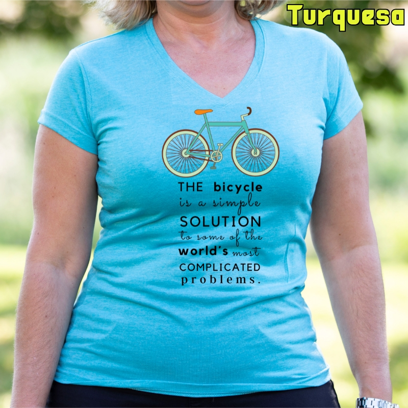 Bike The Solution - Camiseta Mujer Manga Corta