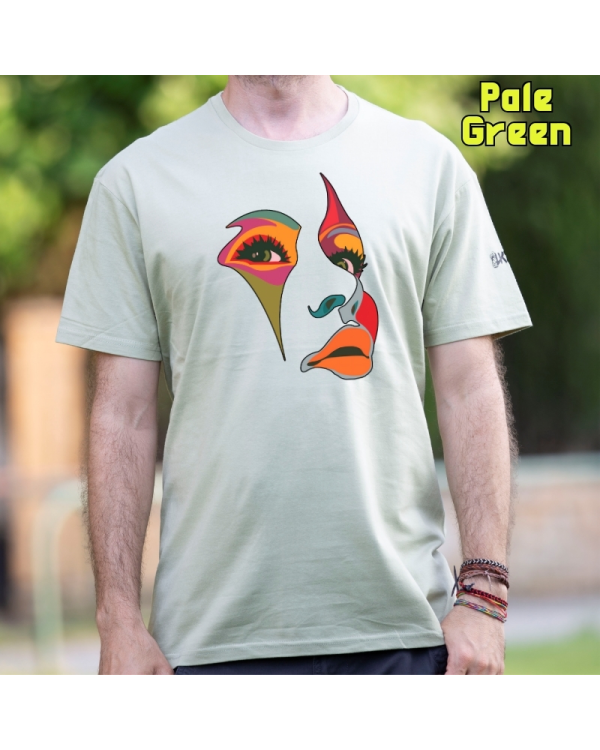 Camiseta Hombre Manga Corta-Una Mirada PaleGreen