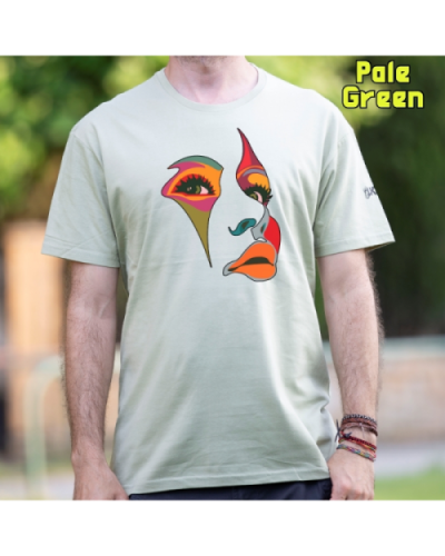 Camiseta Hombre Manga Corta-Una Mirada PaleGreen