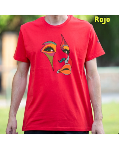 Camiseta Hombre Manga Corta-Una Mirada Rojo