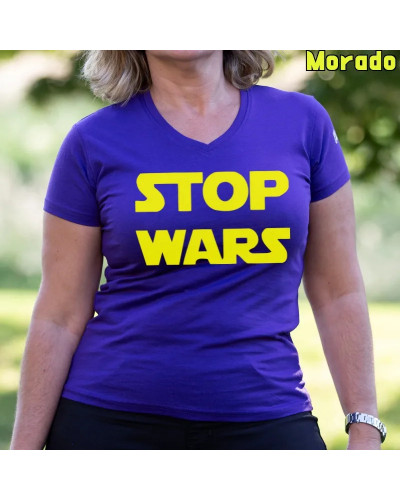 Camiseta Mujer Stop Wars - manga corta