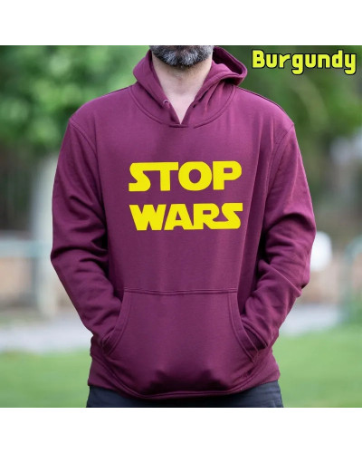 Sudadera hombre con capucha Stop Wars  La Kamiseta K Buskas