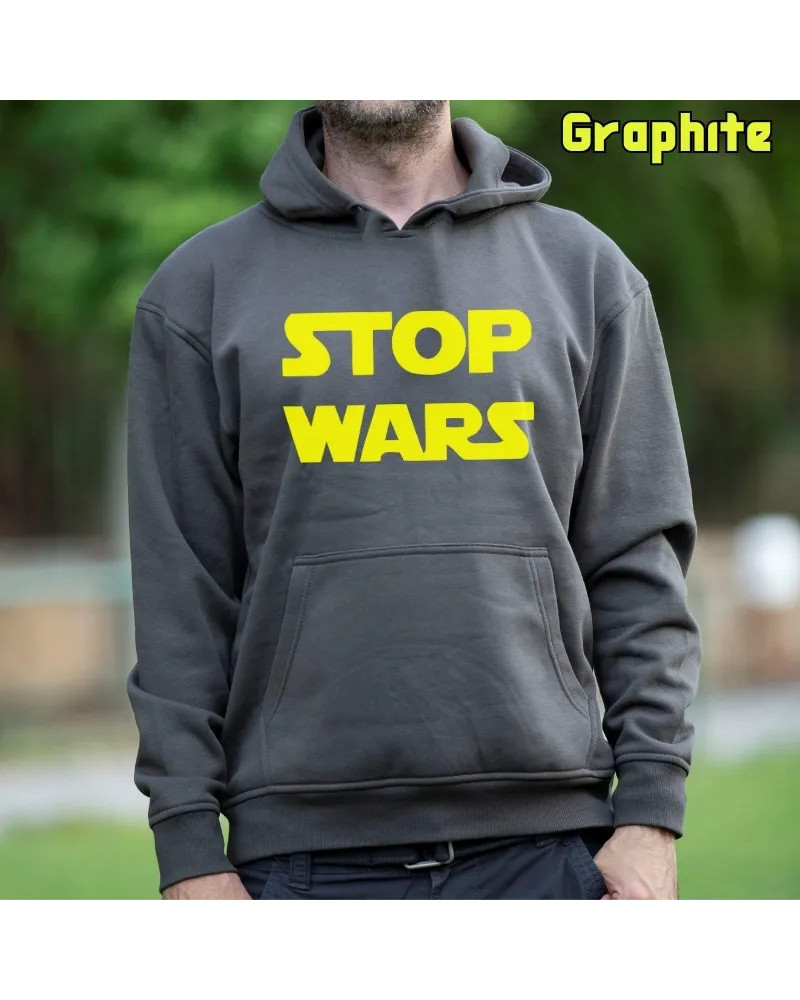 Sudadera hombre con capucha Stop Wars  La Kamiseta K Buskas