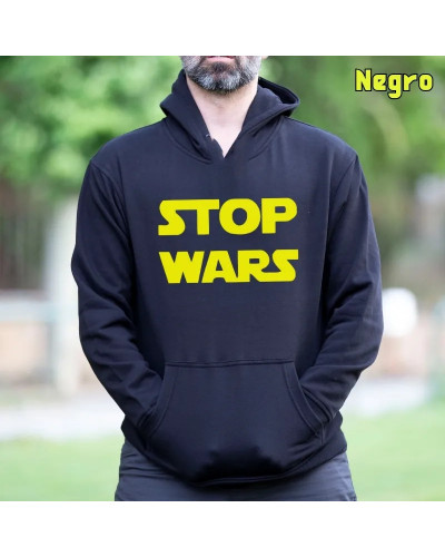 Sudadera hombre con capucha Stop Wars  La Kamiseta K Buskas