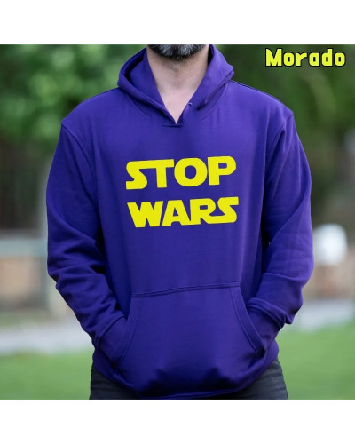 Sudadera hombre con capucha Stop Wars  La Kamiseta K Buskas