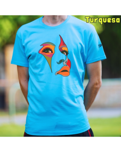 Camiseta Hombre Manga Corta-Una Mirada Turquesa