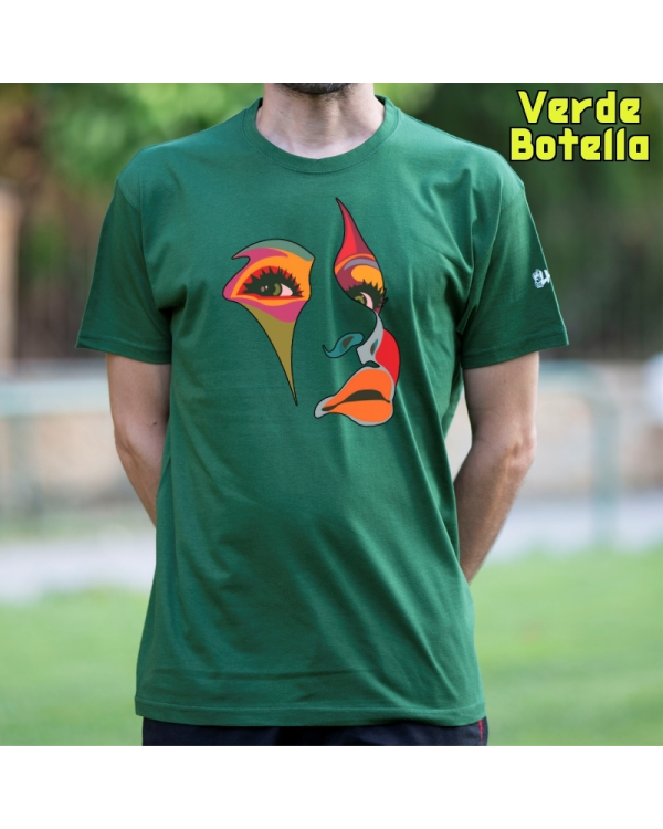 Camiseta Hombre Manga Corta-Una Mirada VerdeBotella