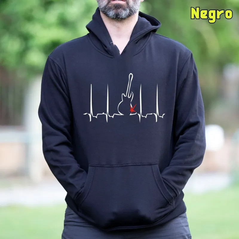 Sudadera Hombre Con Capucha - Latido Rock And Roll