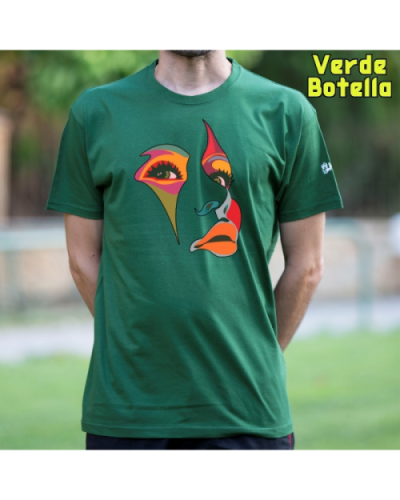Camiseta Hombre Manga Corta-Una Mirada VerdeBotella