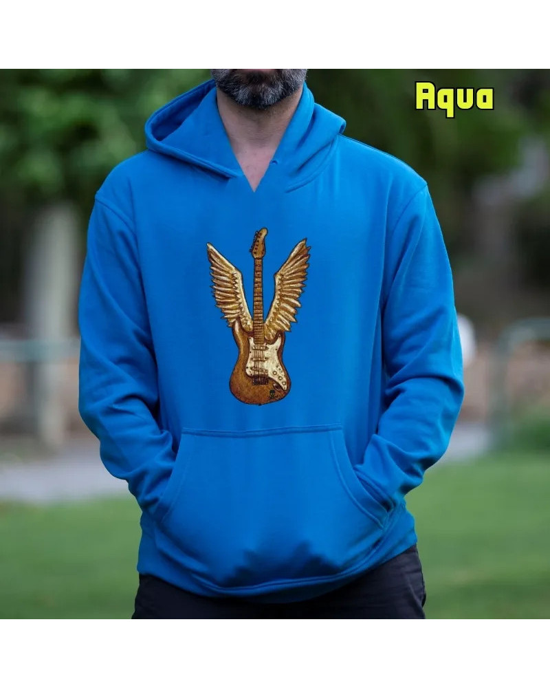 Sudadera hombre con capucha La Guitarra Te Da Alas  La Kamiseta K Buskas