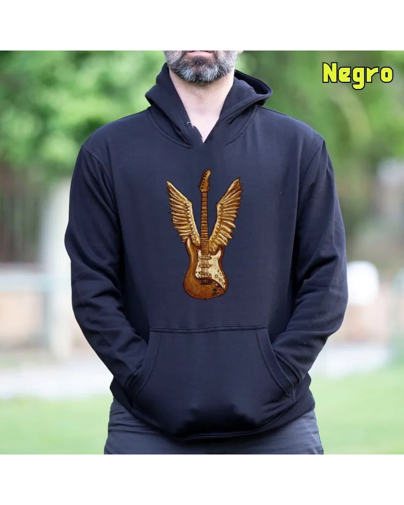 Sudadera hombre con capucha La Guitarra Te Da Alas  La Kamiseta K Buskas