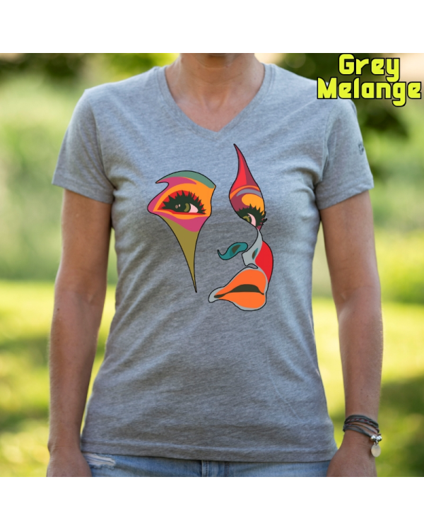 Camiseta Mujer Manga Corta-Una Mirada GreyMelange