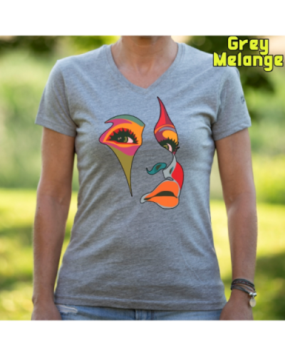 Camiseta Mujer Manga Corta-Una Mirada GreyMelange